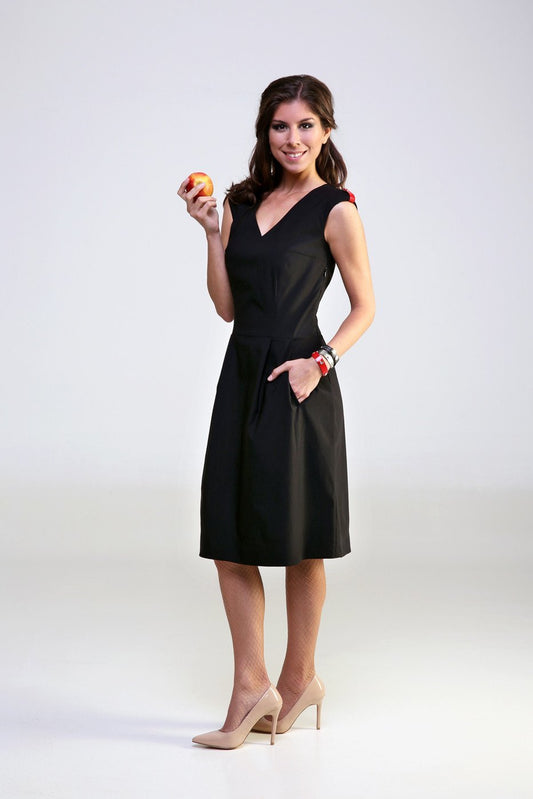 "The Paris Dress" sleeveless with V neckline