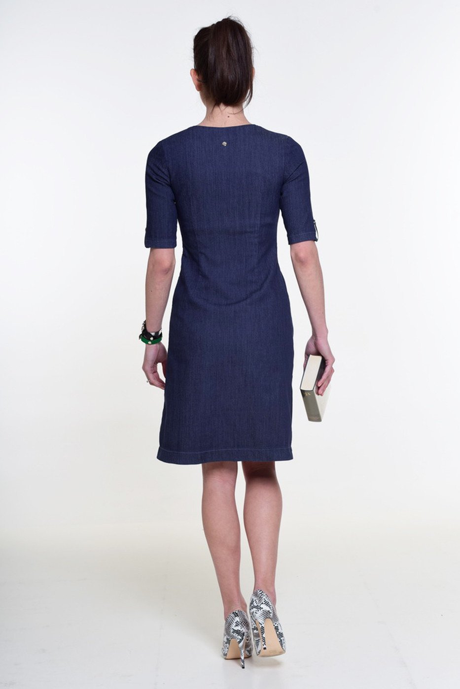 The Luxembourg Dress - V neckline, elbow length sleeve -imperial red