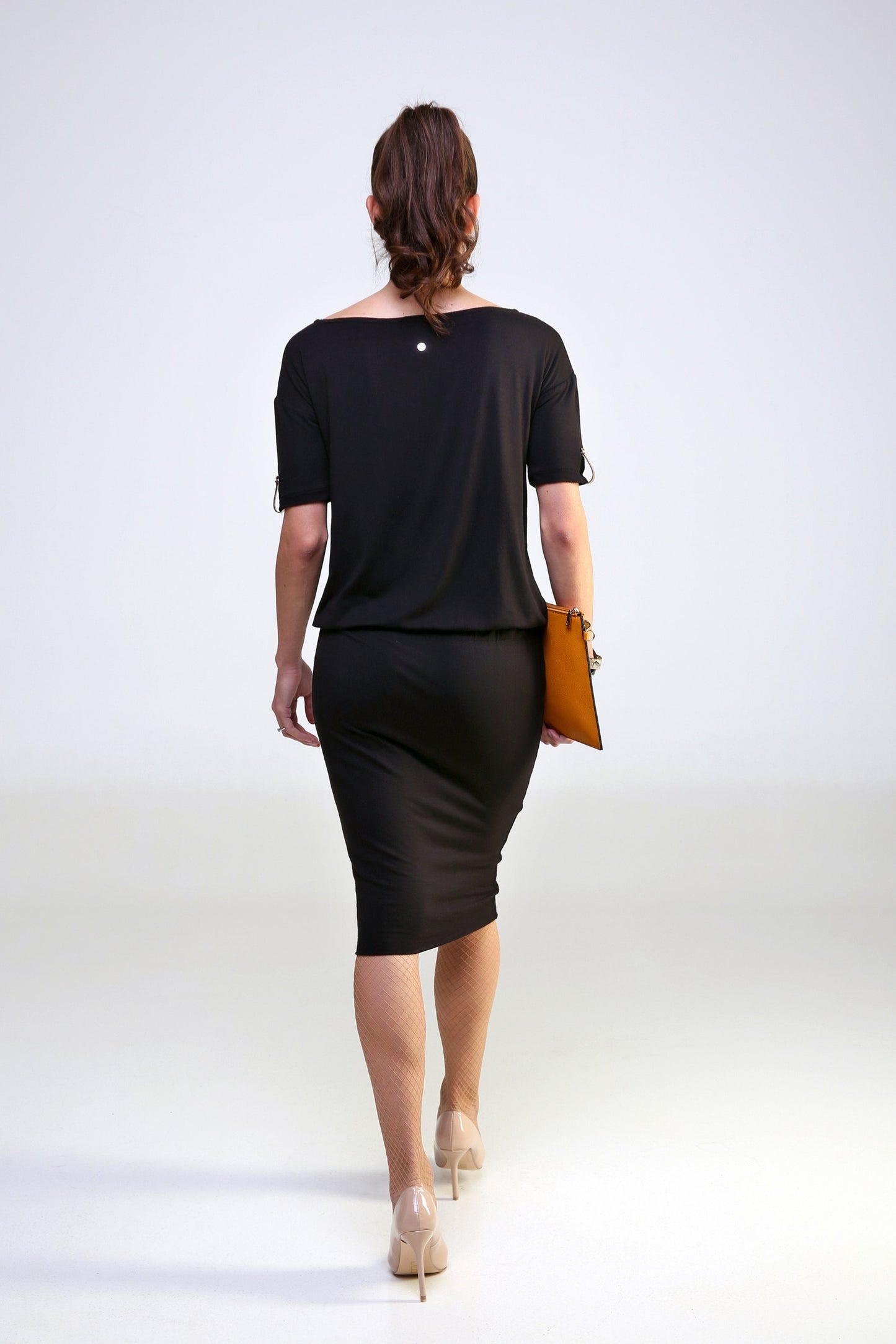 The Amsterdam Dress - boat neckline, elbow length sleeve